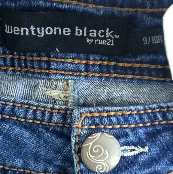 Twentyone Black By Rue 21 Jeans Women 9/10R Blue Distressed Casual Academia Y2K - Picture 2 of 3